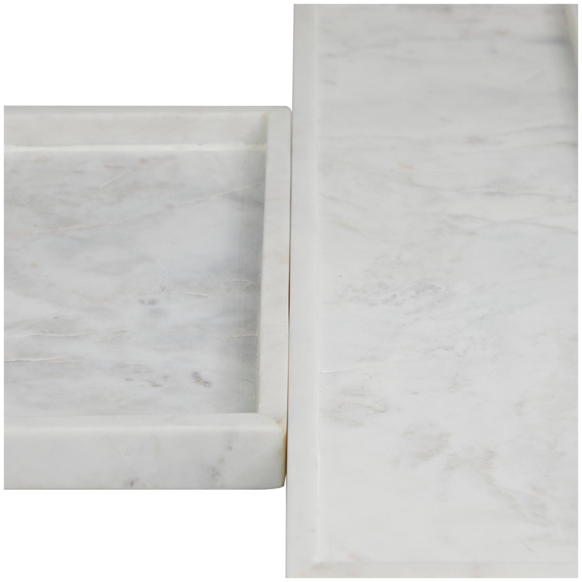CosmoLiving by Cosmopolitan White Marble Slim Tray Set
